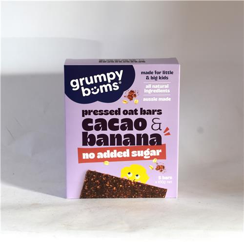Grumpy Bums Cacao Banana Pressed Oat Bars 5pk