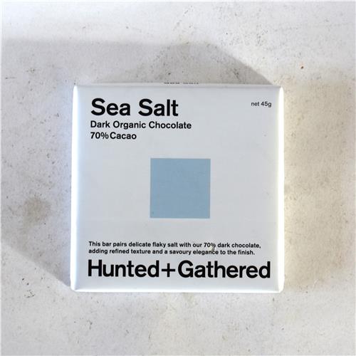 Hunted + Gathered Dark Chocolate 70% Salt  45g