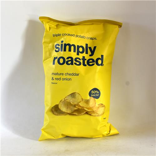 Simply Roasted Cheddar & Red Onion Crisps 93g