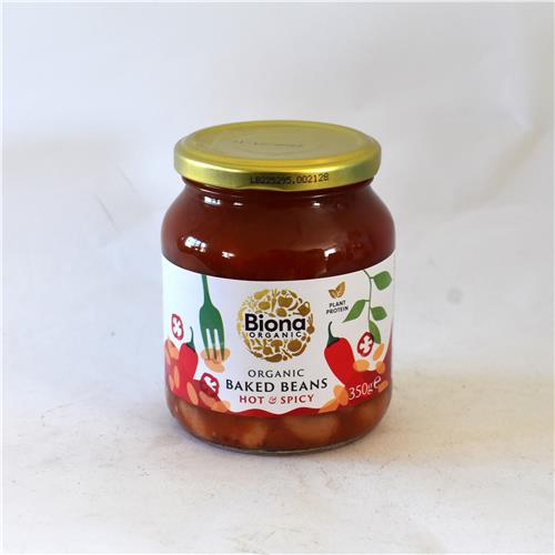 Biona Baked Beans Hot & Spicy 350g Certified Organic