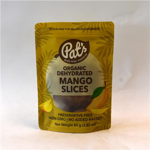 Pat's Dried Mango Slices 80g Certified Organic