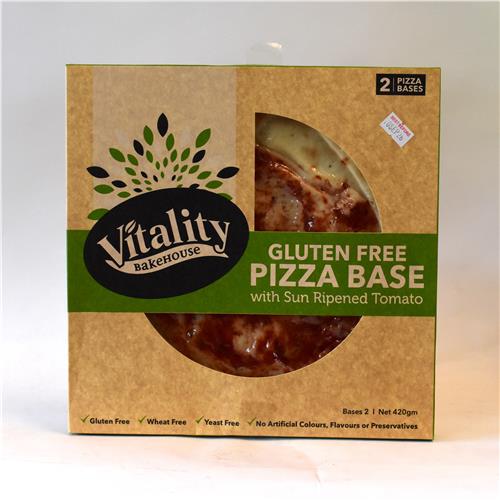 Vitality Sunripened Tomato Pizza Base 580g Gluten Free