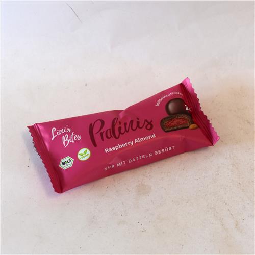 Lini's Bites Raspberry Almond Praline 46g Certified Organic