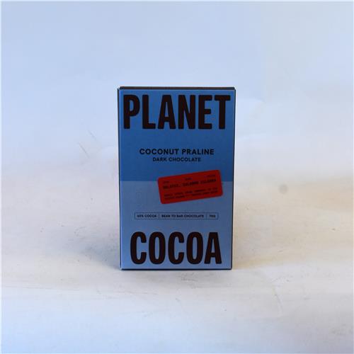 Planet Cocoa Coconut Praline 65% Dark Chocolate 70g