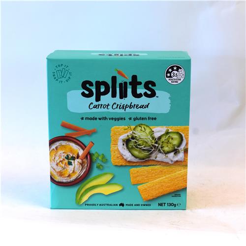 Orgran Spliits Crispbread Carrot 130g